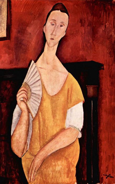 Lunia Czechowska portréja, legyezővel, Modigliani