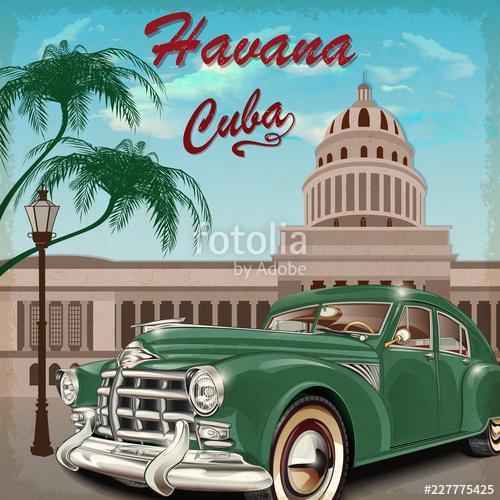 Havana retro poster., Premium Kollekció