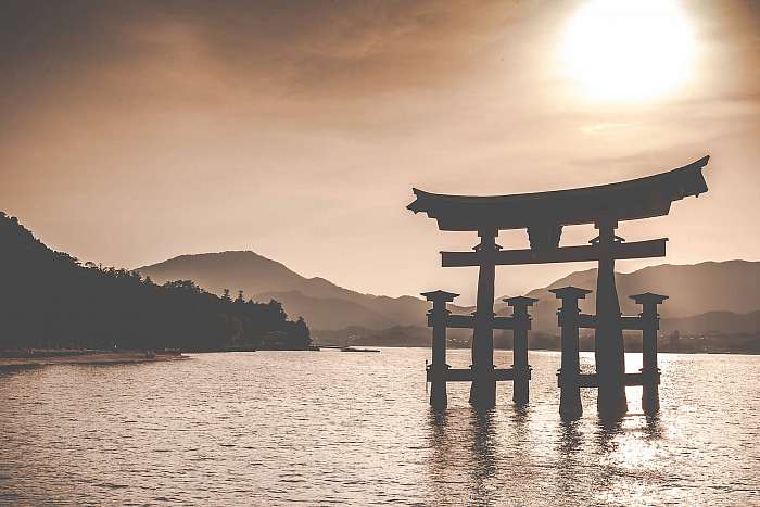 A Floating Otorii kapu Miyajima-ban, Japánban., Premium Kollekció