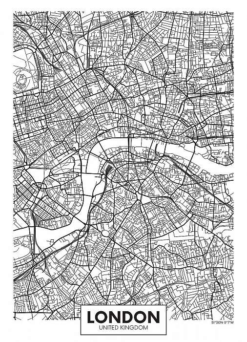 Vektor poszter térkép város London, Premium Kollekció