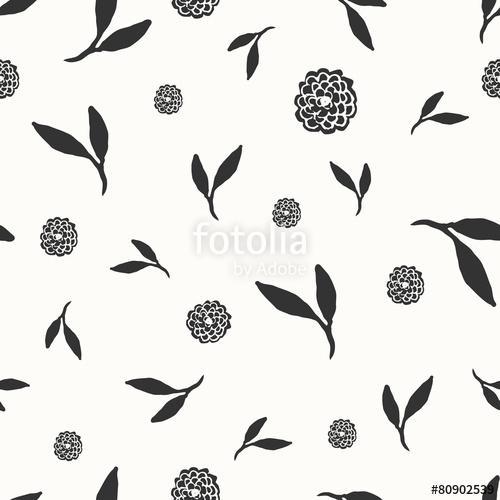 Hand Drawn Floral Seamless Pattern, Premium Kollekció