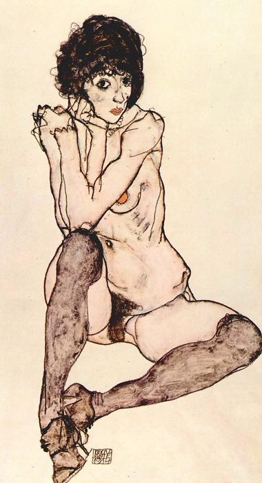 Ülő női akt, Egon Schiele