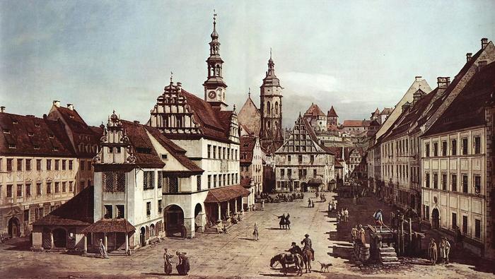 Pirna piacterének látképe, Bernardo Bellotto