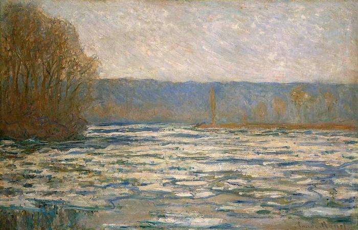 Jégzajlás a Szajnán Bennecourt közelében (1893), Claude Monet