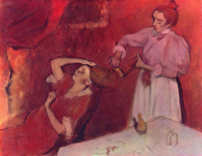 Hajfésülés, Edgar Degas