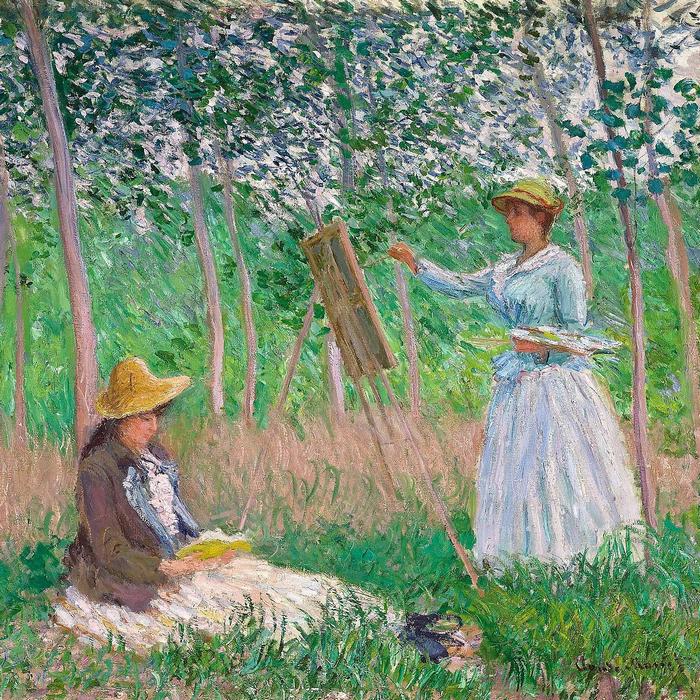 Hoschedé kisasszonyok az erdőben (1887), Claude Monet