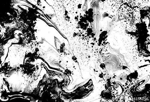 Black and white abstract background. Liquid marble pattern. Monochrome texture, Premium Kollekció