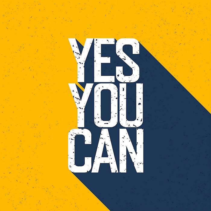 Yes You Can - árnyékolt betűvel, Premium Kollekció