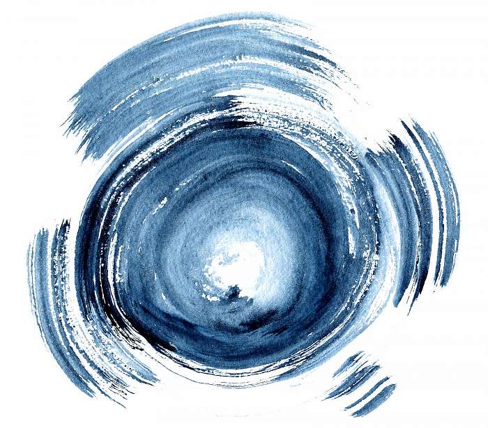 Hand drawn acrylic element, blue round stroke isolated on white background., Premium Kollekció