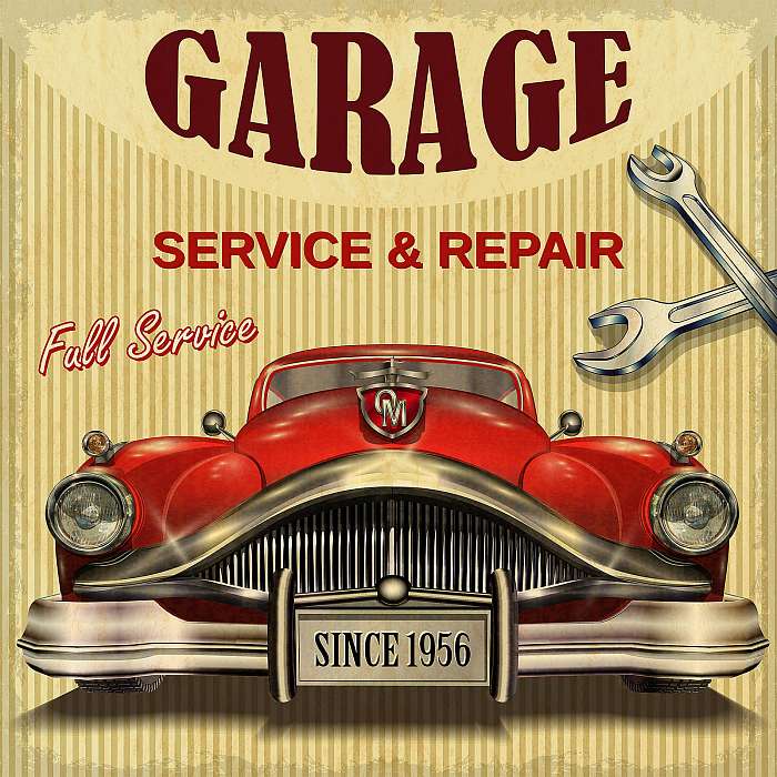 Vintage garage retro poster, Premium Kollekció