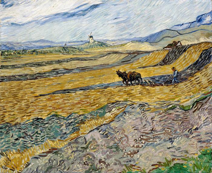 Föld szántóvetővel, Vincent Van Gogh
