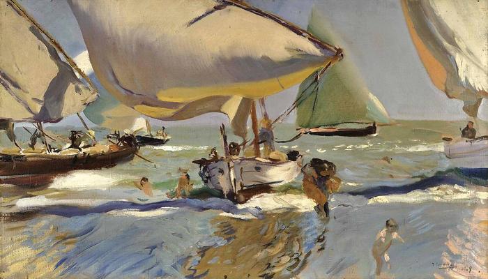 Halászhajók a parton (1909), Joaquin Sorolla