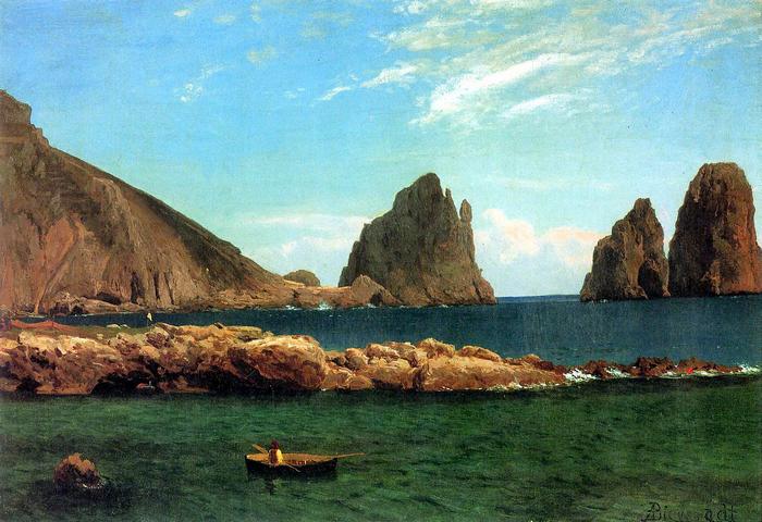 Capri sziklái, Albert Bierstadt