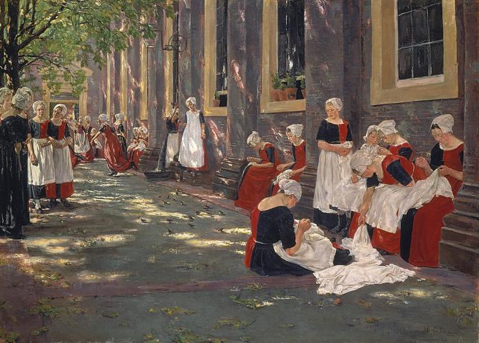 Szabadidő egy amszterdami árvaházban (1881), Max Liebermann