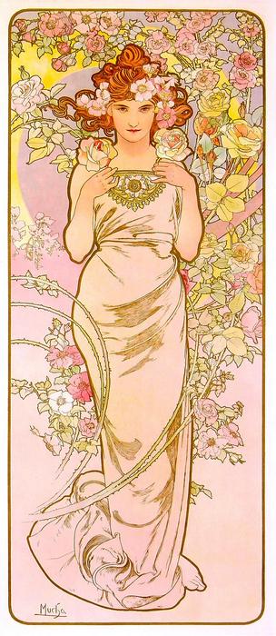 Rózsa (színverzió 1), Alfons Mucha