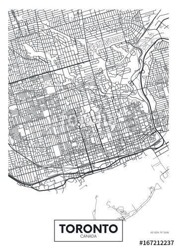 Részletes vektor poszter várostérkép Toronto, Premium Kollekció