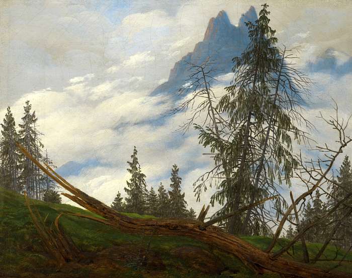 Hegycsúcs felhőkkel (1835), Caspar David Friedrich