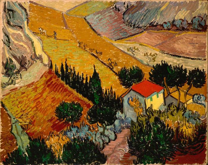 Tájkép házzal és földművessel, Vincent Van Gogh