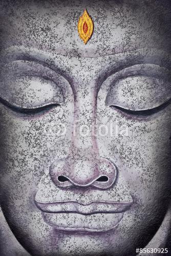 buddha arc akril festmény, Premium Kollekció
