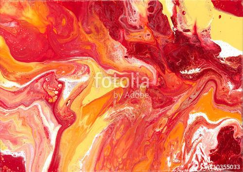 Fire | Red, Orange, Yellow, Gold, and White Fluid Acrylic Abstract Painting, Premium Kollekció