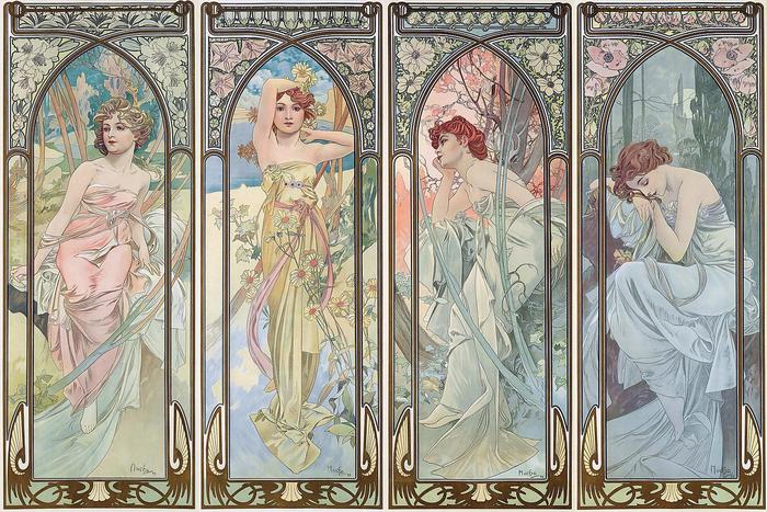 Napszakok (színverzió 1), Alfons Mucha