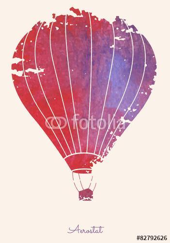 Piros absztrakt hőlégballon - akvarell, Premium Kollekció