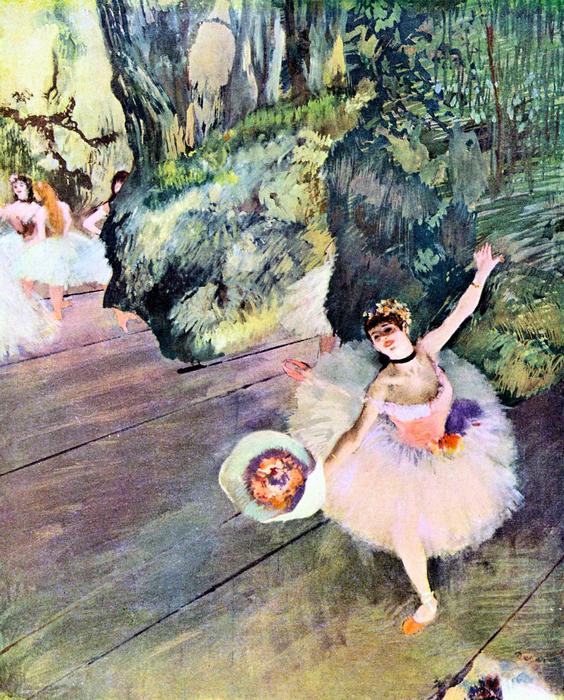 Balett-táncosnő virágcsokorral, Edgar Degas