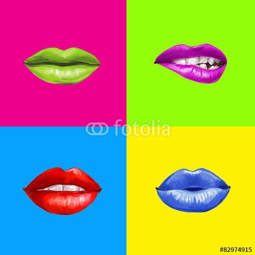 Pop art ajkak.Lips háttér., Premium Kollekció