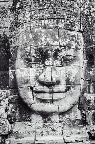 Részlet a kő arc a Bayon templom Angkor Wat, Premium Kollekció