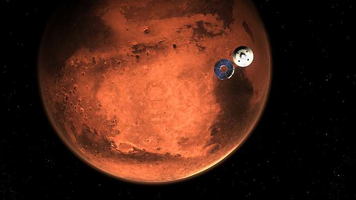 Perseverance Rover szétválása a hordozótól a Mars fölöttt (illusztráció), Fotóművészek