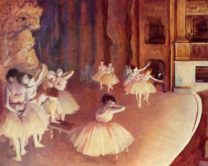 Balett főpróba a színpadon, Edgar Degas