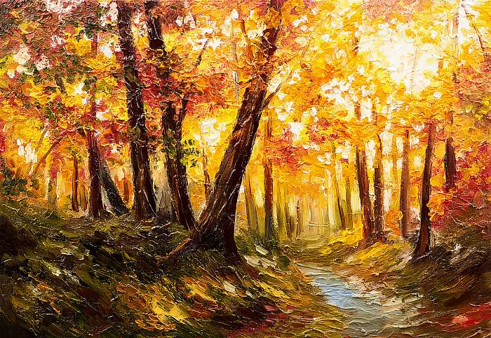 Őszi erdő festmény, Premium Kollekció