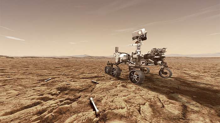 Mars 2020, mintavételi hengerekkel a felszínen, Fotóművészek