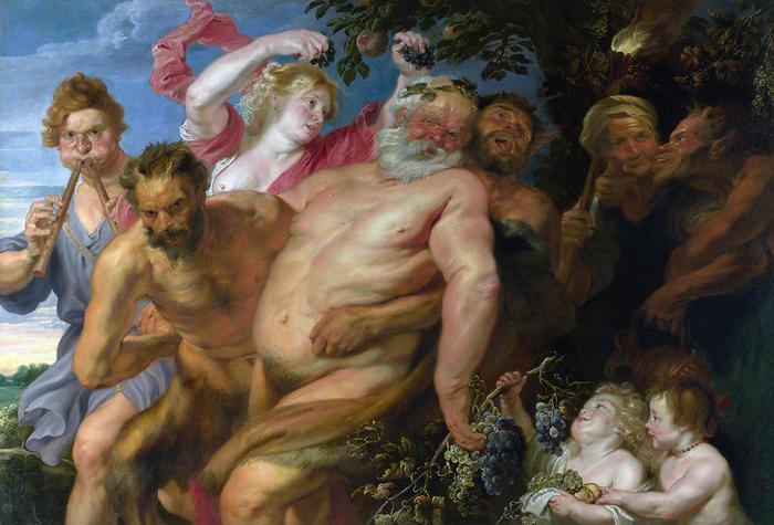 A részeg Silenust a Szatírok támogatják, Anthony van Dyck 