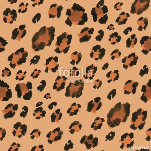 Leopard spots. Watercolor seamless pattern 10. Animal fur, Premium Kollekció