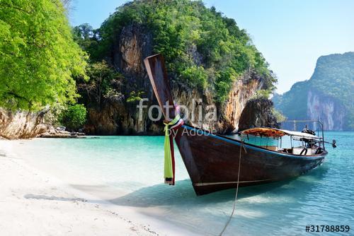 long boat at island in Thailand, Premium Kollekció