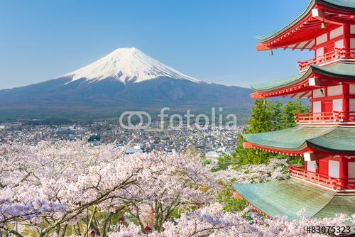 A piros pagoda a Mt. Fuji a háttérben, Premium Kollekció