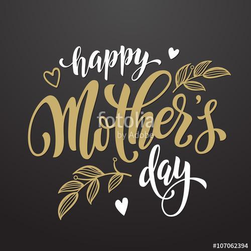 Mothers Day üdvözlőlap virágos levelek mintával., Premium Kollekció