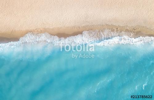 Aerial view at the beach. Beautiful natural seascape at the summer time, Premium Kollekció