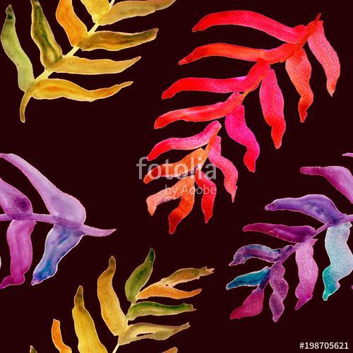 Summer tropical pattern, background with palm leaves., Premium Kollekció