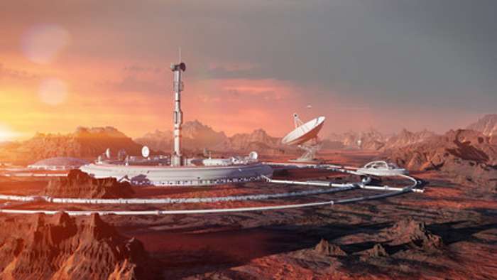 Állomás a Marson, az első kolónia a sivatagban (illusztráció), 