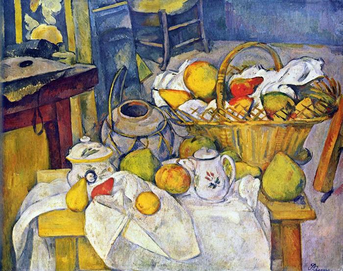 Csendélet gyümölcskosárral, Paul Cézanne