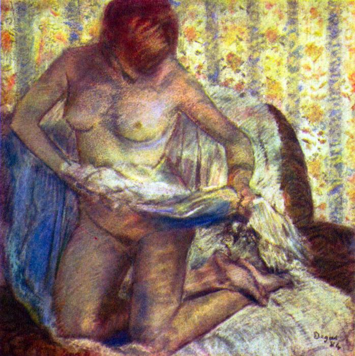 Női akt törölközővel, Edgar Degas