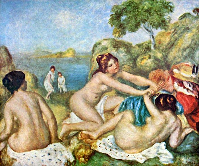 Fürdöző hölgyek és tarisznyarák, Pierre Auguste Renoir