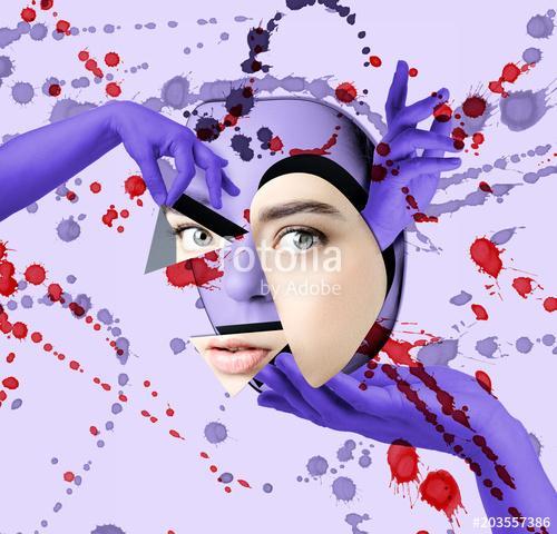 Conceptual modern poster: plastic surgery of the face. ., Premium Kollekció