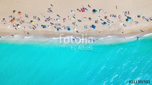 Aerial view at the beach. Beautiful natural seascape at the summer time, Premium Kollekció