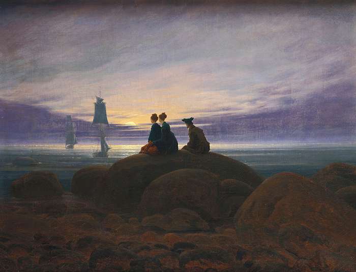 A felkelő hold a tenger felett, Caspar David Friedrich