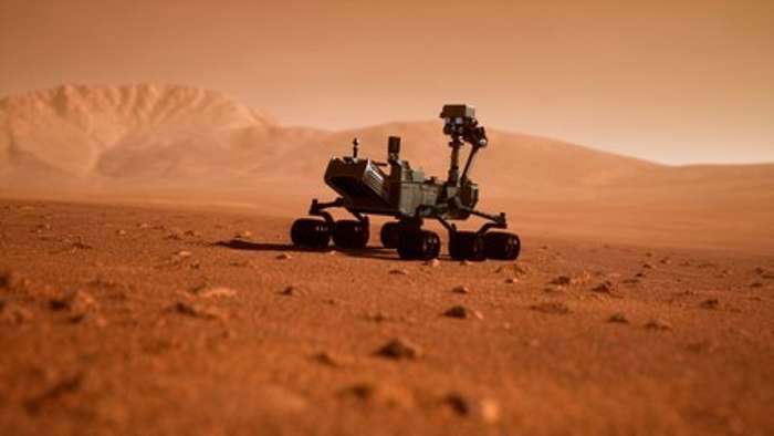 Curiosity Rover a Marson (3D rendering), 