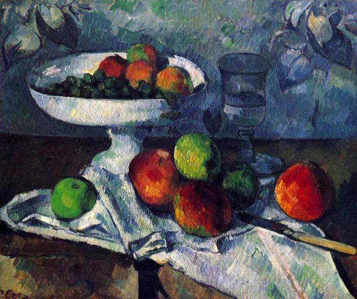 Csendélet gyümölcstállal, Paul Cézanne