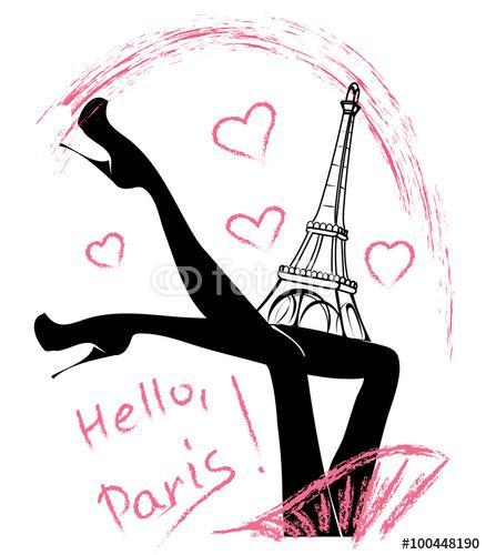 Hello, Párizs. Divat lány az Eiffel-torony közelében, Premium Kollekció